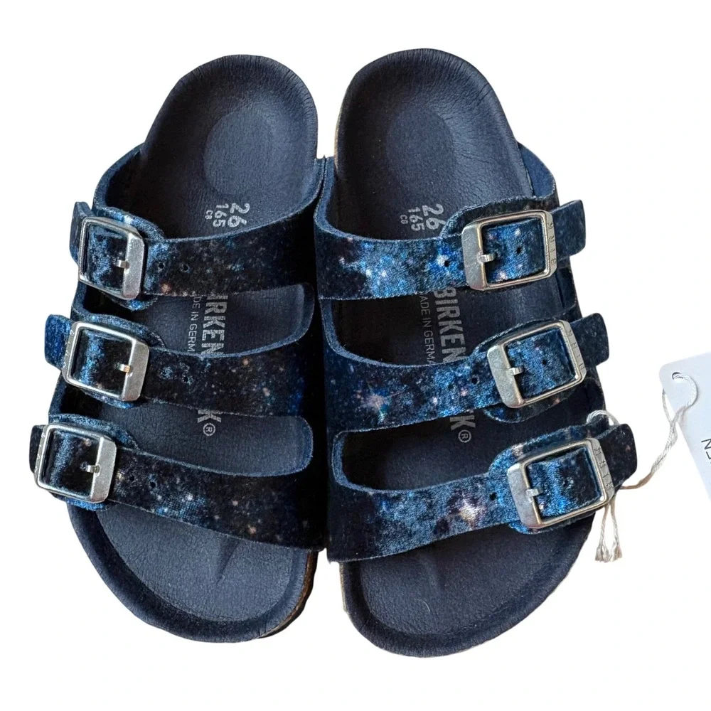 Birkenstock Florida Kids Velvet‎ Milky Way Sandals Size 26 E US K 8.0 Narrow